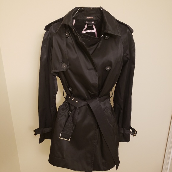Express Jackets & Blazers - Express Belted Rain Coat black (s)